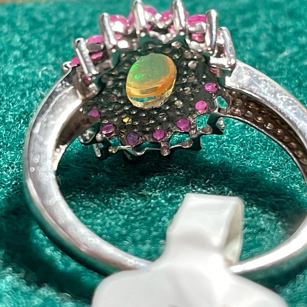 Real handcrafted gemstone ring Rthop ruby and wd. Handmade - Picture 6 of 13